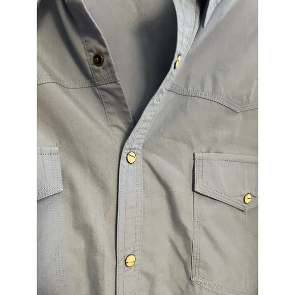 SCHNEE'S Men's Long Sleeve Blue Button up Shirt SIZE XXL - Picture 3 of 7